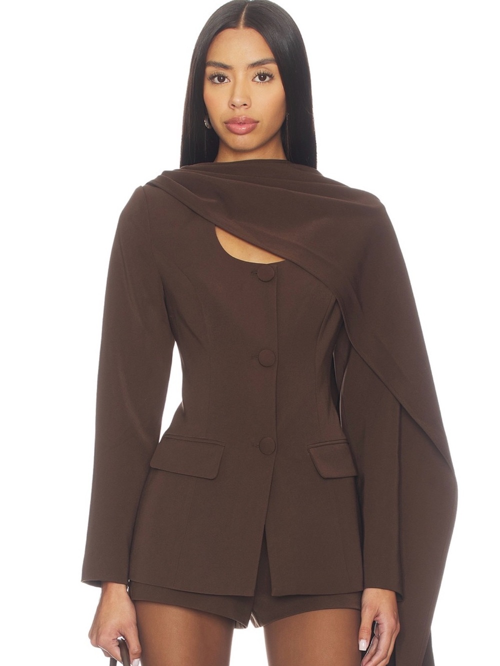 Nimah Scarf Blazer & Nimah Short. Line & Dot x REVOLVE
